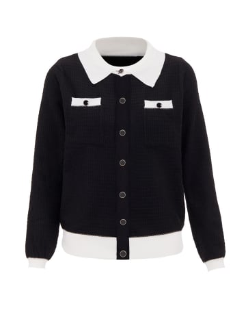 CARNEA Damen Strickjacke in Schwarz Wollweiss