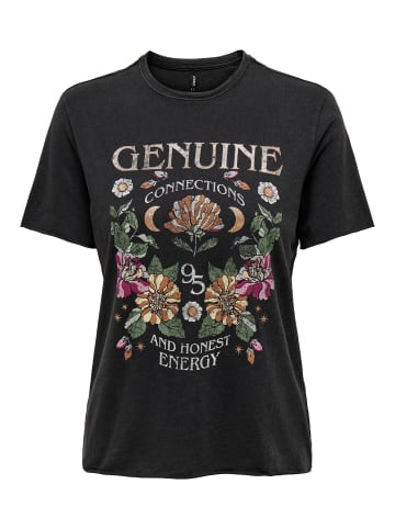 ONLY 2er-SET Print T-Shirt Kurzarm Top mit Design Druck in Schwarz-6