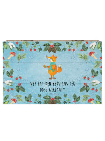 Mr. & Mrs. Panda Geschenkbox Fuchs Keksdose mit Spruch in Eisblau