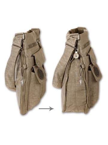 Bag Street Umhängetasche Nylon stone (grau, braun) ca. 31cm