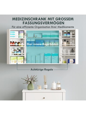 HOMCOM Medizinschrank-53L x 20B x 53H cm-Weiß