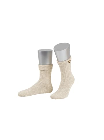 Lusana Trachtensocken L4H in beige meliert (55)