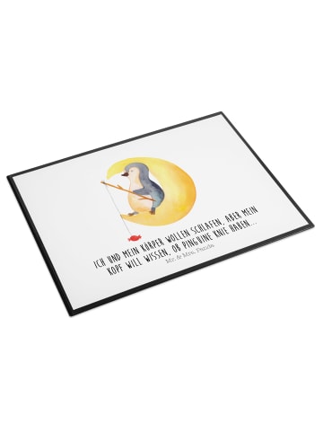 Mr. & Mrs. Panda schreibtischunterlage Pinguin Mond mit Spruch in Weiß