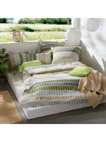 Erwin Müller Seersucker Bettwäsche in olive-beige