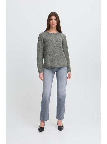 ICHI Strick-Cardigan langarm IHKAMARA Loose fit in Dark grey melange