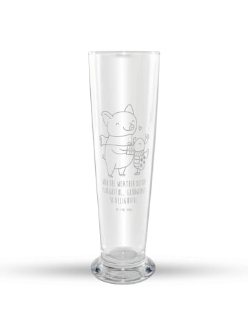Mr. & Mrs. Panda Weizenbierglas Glühschwein Smörle mit Spruch in Transparent