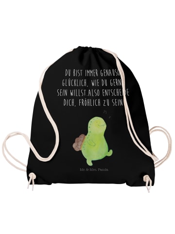 Mr. & Mrs. Panda Jutebeutel Schildkröte Pfeifen mit Spruch in Schwarz