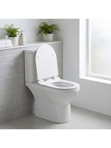 SONGMICS WC-Sitz Urea-Duroplast Bekin in Weiß - (B)35.7 x (H)5 x (T)43 cm