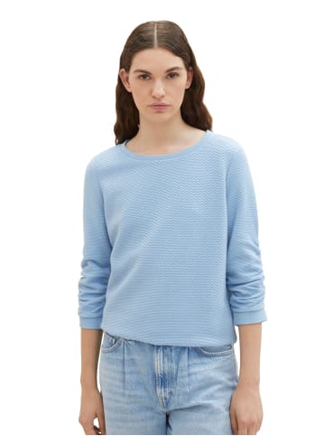 Tom Tailor Strukturierter Pullover 3/4 Arm STRUCTURED SWEAT in Blau