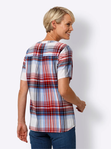 Sieh an! Karo-Bluse in rot-himmelblau-kariert