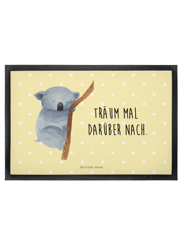 Mr. & Mrs. Panda Bodenvorleger Koalabär mit Spruch in Gelb Pastell