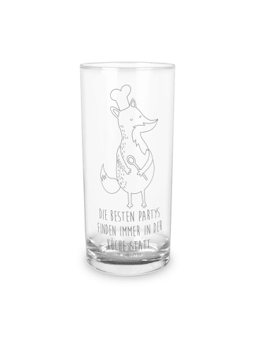 Mr. & Mrs. Panda Wasserglas Fuchs Koch mit Spruch in Transparent