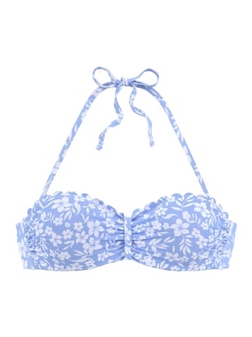 Vivance Bügel-Bandeau-Bikini-Top in himmelblau-weiß