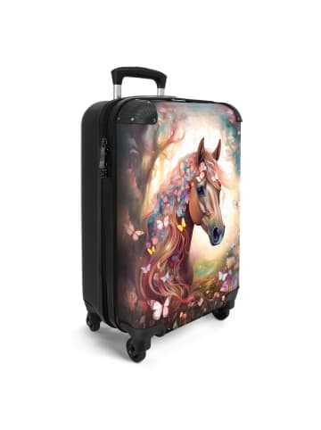 NoBoringSuitCases Suitcase, Handgepäck, Koffer, Trolley, Reisekoffer Pferd mit Blumen und