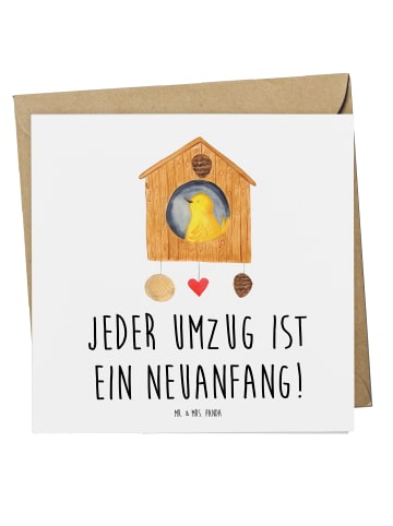 Mr. & Mrs. Panda Klappkarte Umzug Neuanfang mit Spruch in Weiß