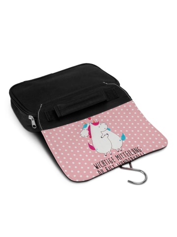 Mr. & Mrs. Panda Toilettentasche Einhorn Mitteilung mit Spruch in Rot Pastell