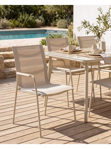 Beliani 4er-Set Esszimmerstuhl CARAVINO in Beige/Braun