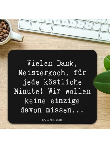 Mr. & Mrs. Panda Maus Pad Spruch Danke Koch mit Spruch in Schwarz