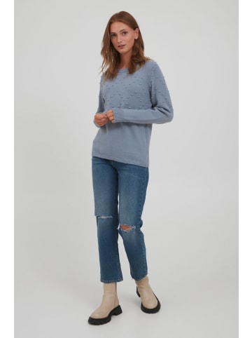 b.young Strickpullover BYNONINA DOT JUMPER - 20810226  Strickpullover mit Strukturmuster in Blau
