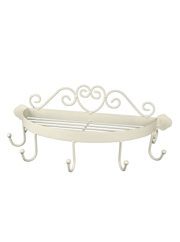 Ambiente Haus Regal halbrund mit Haken - Weiss in antikweiss