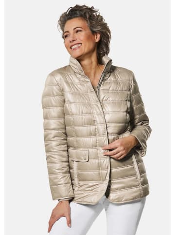 GOLDNER Kurzgröße:  Leichte Steppjacke mit Kapuze, 71cm in beige