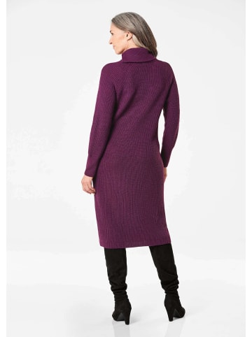 GOLDNER Strickkleid mit asymmetrischem Kragen in beere