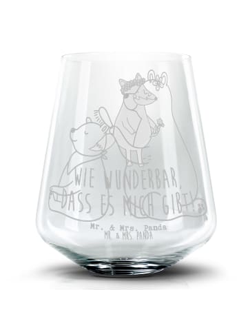 Mr. & Mrs. Panda Longdrinkglas Bär Kind ohne Spruch in Transparent