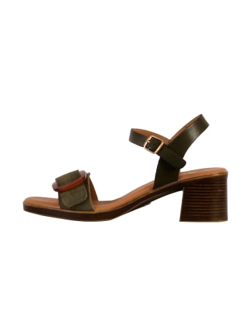 Divine Factory Aleno Leder-Sandalen mit Absatz Grün