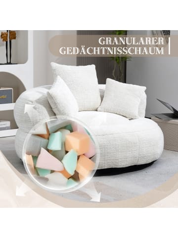 ABRIHOME Lazy Sofa Sitzsack mit drei Kissen - Chenille in Beige 