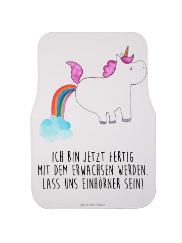 Mr. & Mrs. Panda Fahrer Autofußmatte Einhorn Pupsen mit Spruch in Weiß