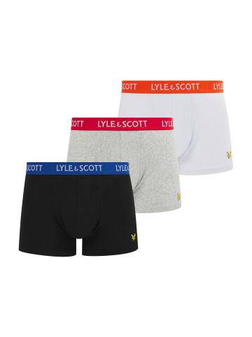 Lyle & Scott Trunks 3-Er Set in Weiß/Meliertes Hellgrau/Schwarz