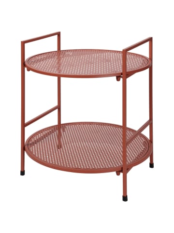Ambiance Beistelltisch, 2-stufig, mit durchbrochenen Ablagen in Rosa, Ø 45 x 50 cm