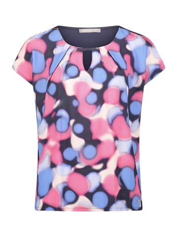 BETTY & CO Blusenshirt mit Webbesatz in Dark Blue/Pink