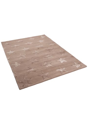 Theko Natur Luxus Designer Teppich Viva Silk Sterne Beige in Beige