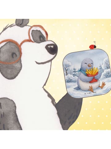 Mr. & Mrs. Panda Tischuntersetzer Taube Winter Pommes Design ohn... in Weiß