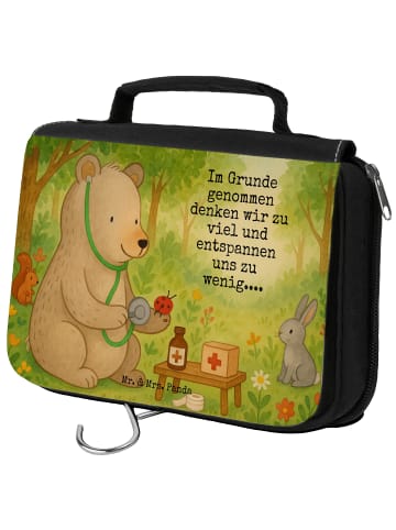 Mr. & Mrs. Panda beautycase Bär Arzt Design mit Spruch in Weiß