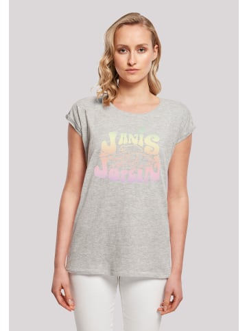 F4NT4STIC T-Shirt Janis Joplin Pastel Logo in grau meliert