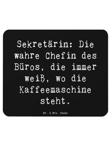 Mr. & Mrs. Panda Mousepad Spruch Sekretärin Chef mit Spruch in Schwarz