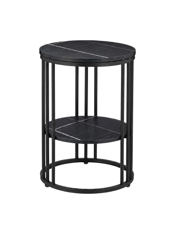 relaxdays Beistelltisch in Schwarz - (B)40 x (H)56 x ø 40 cm