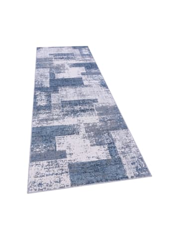 KADIMA DESIGN Teppich Kurzflor Geometrisch Wohnzimmer in Blau