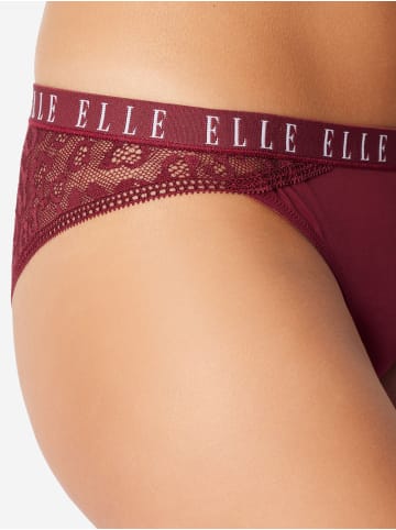 ELLE Brasilslip Lace in dunkelgrün, beige, dunkelrot