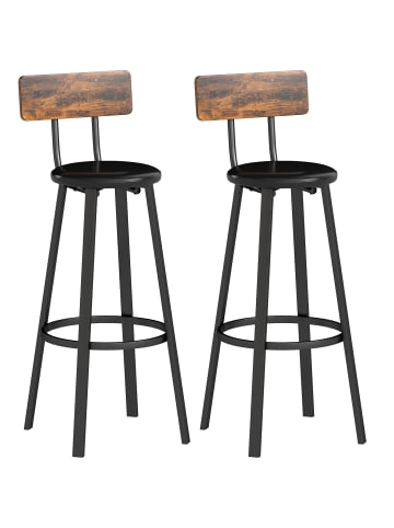 HOMCOM Barhocker-41,6L x 36,5B x 99,5H cm-Rustikal-Braun