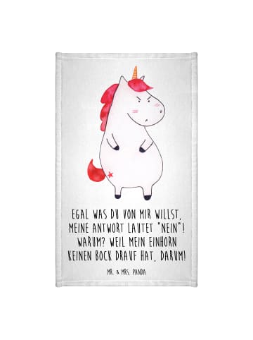 Mr. & Mrs. Panda Handtuch Einhorn Wut mit Spruch in Weiß
