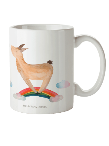 Mr. & Mrs. Panda Tasse Lama Regenbogen ohne Spruch in Weiß