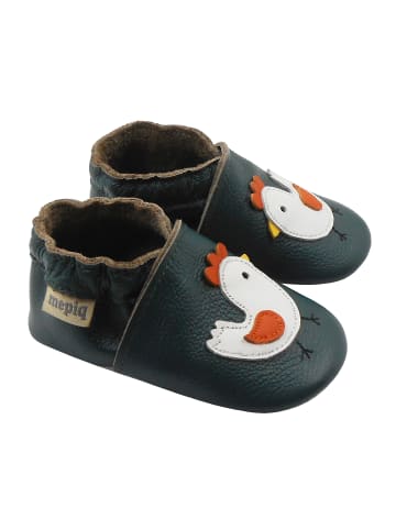Mepiq Baby Leder-Krabbelschuhe "Küken" in Türkis