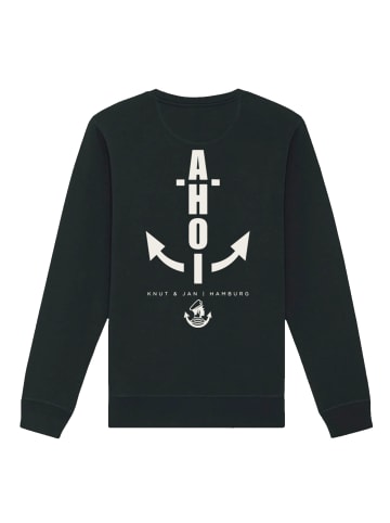 F4NT4STIC Unisex Sweatshirt Ahoi Anker Knut & Jan Hamburg in schwarz