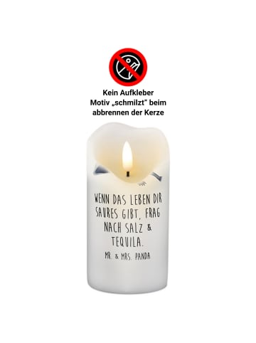 Mr. & Mrs. Panda Stumpenkerze Axolotl Tequila mit Spruch in Weiß