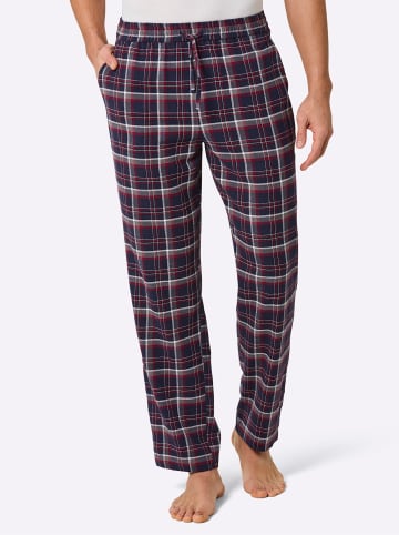 WITT WEIDEN Hose lang in marine-dunkelrot-kariert