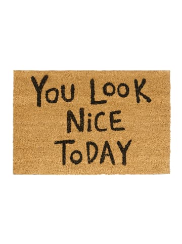 relaxdays Fußmatte You look nice in Natur - (B)60 x (T)40 cm