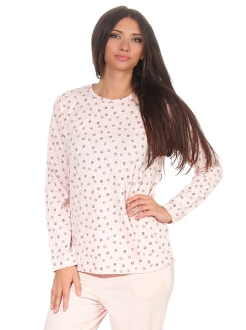 NORMANN Shirt Top langarm gemustert "Ringel" Mix & Match - 51116 in rosa
